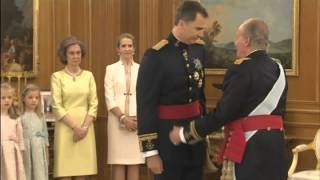 Spains new king Felipe VI receives the royal sash [upl. by Aniras413]