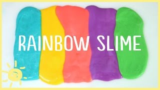 DIY  How to Make Slime WITHOUT Borax Rainbow Slime [upl. by Nylia870]