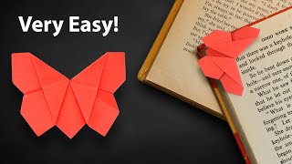 Easy Origami Butterfly Bookmark  How to Fold [upl. by Iohk]