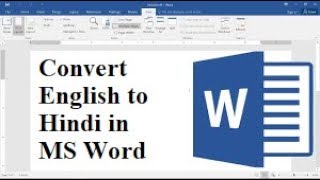 Convert English to Hindi in MS Word [upl. by Laeria]