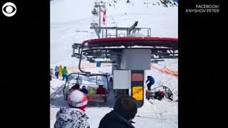 Georgia Ski Lift Failure Sends People Flying Into Air At Least 10 Injured [upl. by Lyrred]