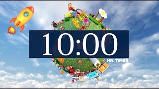 10 Minute Timer with Relaxing Upbeat Music and Alarm Countdown Clock for Stress Relief [upl. by Swanhildas517]