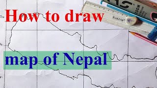 How to draw map of Nepal  EP 1 Pencil outline map of Nepal  GRID  EASY MAP WORK OF NEPAL [upl. by Annie]