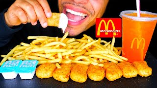 MCDONALDS CHICKEN NUGGETS FRIES RANCH SAUCE ORANGE HIC DRINK EATING MOUTH SOUNDS [upl. by Ralli]