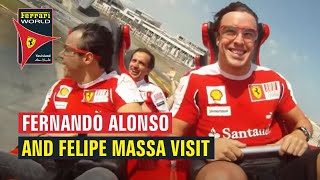 Fernando Alonso and Felipe Massa I Ferrari World Yas Island Abu Dhabi [upl. by Shirk]