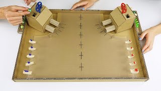 DIY Warship Battle Marble Board Game from Cardboard at Home [upl. by Bradway955]