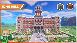 【Minecraft】How to build a Town Hall 16  Brick survival Base [upl. by Seilenna809]