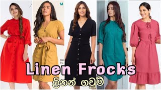 Linen Frock Design 2021  ලිනන් ගවුම්  Latest Linen Frocks [upl. by Miculek]