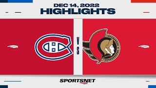 NHL Highlights  Canadiens vs Senators  December 14 2022 [upl. by Bobseine]