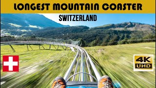 Longest Mountain Coaster in Switzerland  4K Video [upl. by Sprage616]