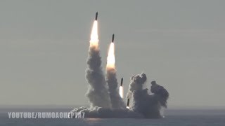 Russia’s Nuclear Submarine Successfully TestFires 4 Bulava intercontinental Ballistic Missiles [upl. by Judas]