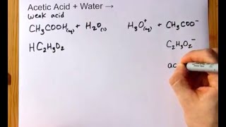 Acetic Acid  Water   acetate and hydronium ions [upl. by Harp375]