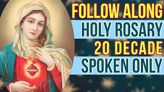 Follow Along 20 Decade Rosary  SPOKEN ONLY [upl. by Bokaj]