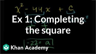 Example 1 Completing the square  Quadratic equations  Algebra I  Khan Academy [upl. by Naujahs]