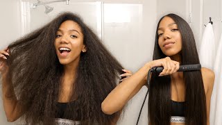 How I Straighten My Hair  Curly to Straight [upl. by Icyak]