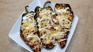 How to prepare Chili Relleno Beef stuffed Poblano Pepper [upl. by Ainiger]