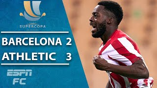 Athletic Bilbao pull off EPIC comeback vs Barcelona to win Spanish Supercopa  ESPN FC Highlights [upl. by Anaigroeg]