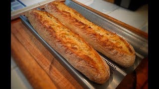 No Knead French Style Baguettes long proof better bread [upl. by Negaem683]