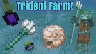 Simple Trident and Nautilus Farm CHECK description Minecraft [upl. by Eisteb]