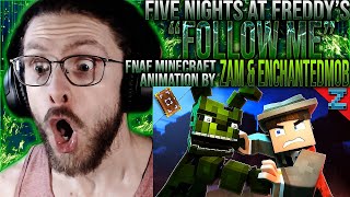 Vapor Reacts 1196  FNAF MINECRAFT MUSIC VIDEO quotFollow Mequot by ZAMinationProductions EnchantedMob REACTION [upl. by Childs864]