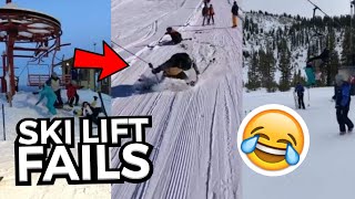 FUNNIEST Ski Lift Fails  Skiers amp Snowboarders Falling Off Ski Lifts 😂 [upl. by Cavanagh]