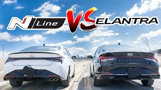 2021 Hyundai Elantra NLine is it faster and better Elantra NLine vs Elantra Ultimate Comparison [upl. by Ravo]