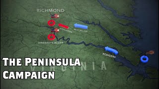 The Peninsula Campaign Animated Battle Map [upl. by Lammaj]