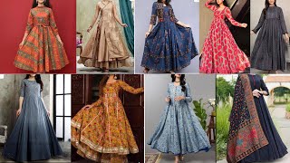 New lawn long frock designs 2023  anarkali plain frocks [upl. by Fe]