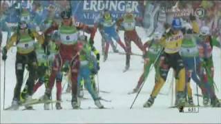 Magdalena Neuner  28th World Cup win  Oberhof Mass Start Jan 2012 [upl. by Hcelemile]