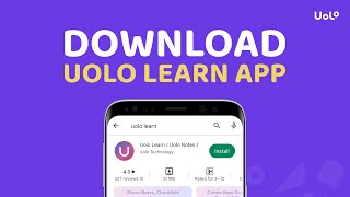 How to Download Learn App  Uolo Learn [upl. by Lounge]