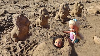 Elsa and Anna toddlers play in the sand [upl. by Helman]