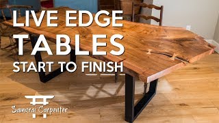 Building Live Edge Tables Start To Finish [upl. by Deedahs]