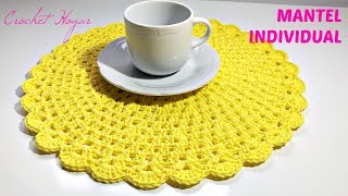 MANTEL INDIVIDUAL CROCHET PASO A PASO [upl. by Ranzini261]