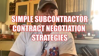 Subcontractor Contract Negotiations [upl. by Annawit331]