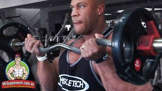 Phil Heaths EZ Bar Bicep Curl  Bicep Exercise 1 [upl. by Ennovart]