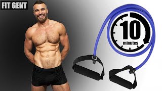 FULL BODY RESISTANCE BAND WORKOUT  NO ATTACHING [upl. by Peppard306]