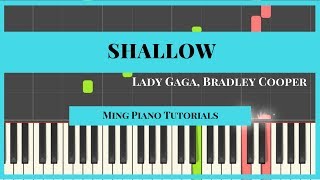 Shallow  Lady Gaga Bradley Cooper midi sheets Ming Piano Tutorials [upl. by Bruyn]