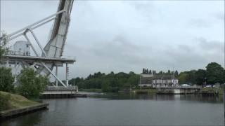 Bascule bridge opening The Pegasus Bridge Normandy France [upl. by Reppep]