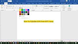 How to calculate IC50 from MTT assay [upl. by Lytsirhc59]