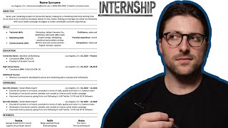 How To Make an Internship Resume Example  Microsoft Word [upl. by Llehcor345]