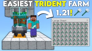 EASIEST TRIDENT FARM TUTORIAL  Drowned Farm  Minecraft Bedrock 121 [upl. by Selrac]