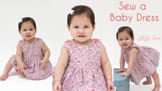 How to Sew a Baby Dress  Free Pattern [upl. by Norty]