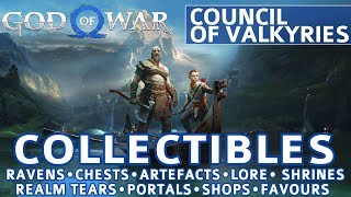 God of War  Council of Valkyries All Collectible Locations Ravens Chests Artefacts Shrines [upl. by Ydner]