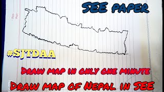 Draw map of Nepal easily Map of Nepal in SEE paper SEE 207778 [upl. by Allimac]