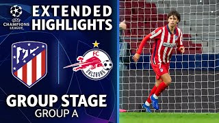 Atlético Madrid vs RB Salzburg Extended Highlights  UCL on CBS Sports [upl. by Alledi]