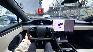 New Tesla Model S Plaid Test Drive POV 2023 [upl. by Okiman318]