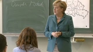 Merkel teaches German history at school [upl. by Rebna]