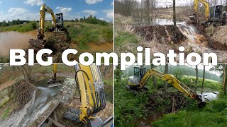 BIG Compilation  Beaver Dam Removal With Excavator [upl. by Eanil]