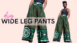 DIY How to Make Wide Leg Palazzo Pants Tutorial PLUS FREE PATTERN  DIYs with Igho [upl. by Wittie]