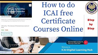 How to do ICAI Free Certified Courses Online [upl. by Turro56]